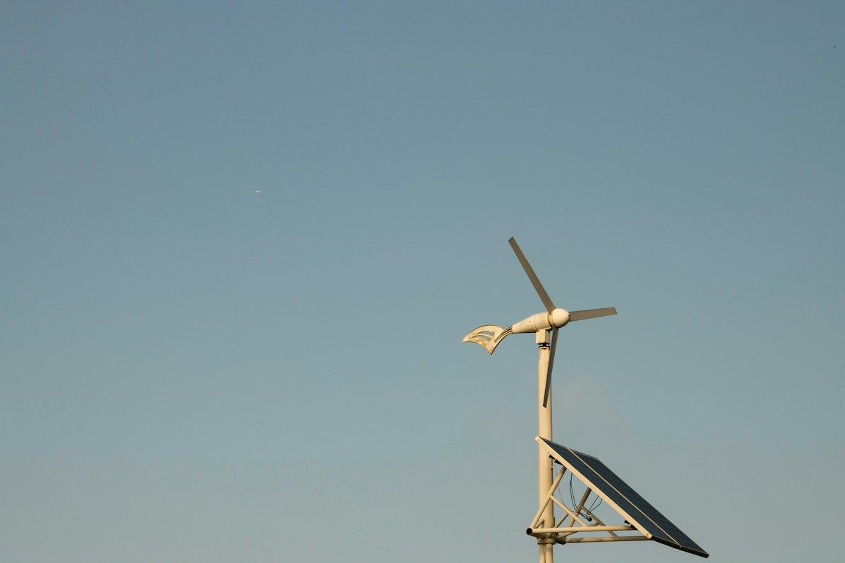 Small wind turbine with a solar panel